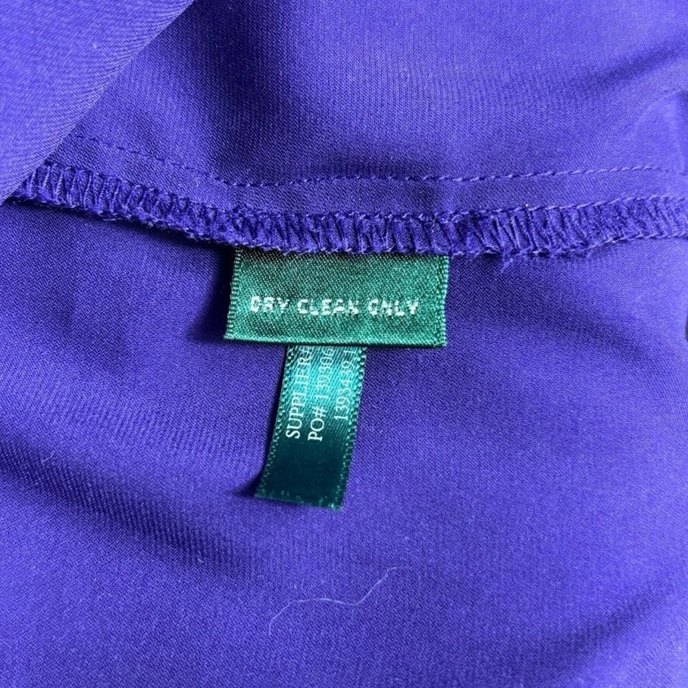 Lauren Ralph Lauren Womens‎ Purple Mixed Media Long Sleeve Blouse Top Large L - Picture 5 of 9